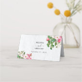 Waterverf Magnolia Flowers Wedding Plaatskaartje (Achterkant)