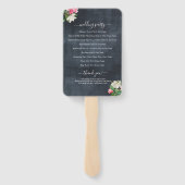 Waterverf Magnolia Flowers Wedding Programme Handwaaier (Achterkant)