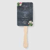Waterverf Magnolia Flowers Wedding Programme Handwaaier (Voorkant)