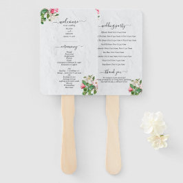 Waterverf Magnolia Flowers Wedding Programme Handwaaier