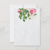 Waterverf Magnolia Flowers Wedding RSVP Kaartje (Achterkant)