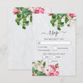 Waterverf Magnolia Flowers Wedding RSVP Kaartje (Voorkant / Achterkant)