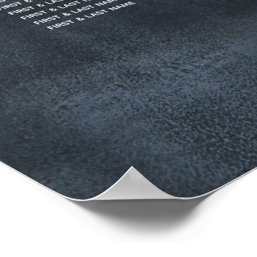 Waterverf Magnolia Flowers Wedding Seating Chart Poster (Hoek)