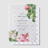 Waterverf Magnolia Flowers Wedding Vellum Uitnodigingen (Offset (Uitnodiging))