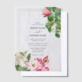 Waterverf Magnolia Flowers Wedding Vellum Uitnodigingen (Offset)