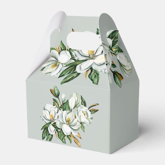 Waterverf Magnolia Groene Favorieten Bedankdoosjes (Achterkant)