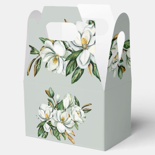 Waterverf Magnolia Groene Favorieten Bedankdoosjes (Geopend)