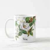 ☕ Waterverf Magnolia naam of Monogram Koffiemok (Links)