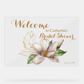 Waterverf Magnolia Paars Floral Vrijgezellenfeest Acryl Bord (Voorkant)