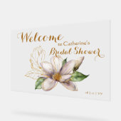 Waterverf Magnolia Paars Floral Vrijgezellenfeest Acryl Bord (Hoek)