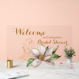 Waterverf Magnolia Paars Floral Vrijgezellenfeest Acryl Bord