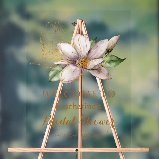 Waterverf Magnolia Paars Floral Vrijgezellenfeest Acryl Bord (Neutraal)