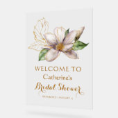 Waterverf Magnolia Paars Floral Vrijgezellenfeest Acryl Bord (Hoek)