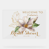 Waterverf Magnolia Paars Floral Vrijgezellenfeest Acryl Bord (Voorkant)