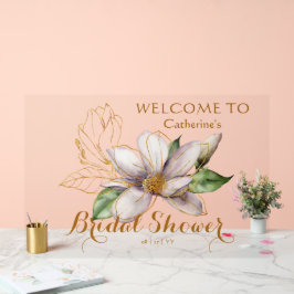 Waterverf Magnolia Paars Floral Vrijgezellenfeest Acryl Bord