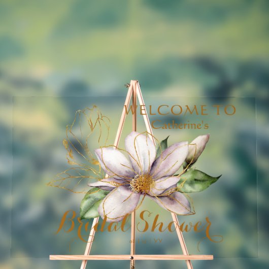 Waterverf Magnolia Paars Floral Vrijgezellenfeest Acryl Bord (Neutraal)
