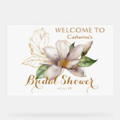 Waterverf Magnolia Paars Floral Vrijgezellenfeest Acryl Bord (Voorkant)