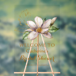 Waterverf Magnolia Paars Floral Vrijgezellenfeest Acryl Bord