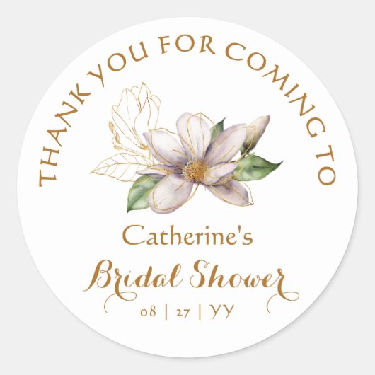 Waterverf Magnolia Paars Floral Vrijgezellenfeest Ronde Sticker (Voorkant)