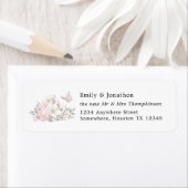 Waterverf Magnolia Return Name Address Wedding Etiket (Insitu)