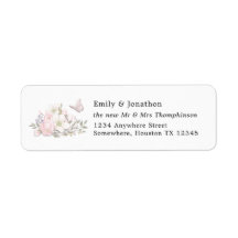 Waterverf Magnolia Return Name Address Wedding