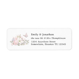 Waterverf Magnolia Return Name Address Wedding Etiket