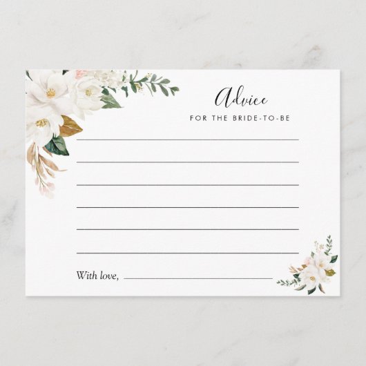 waterverf magnolia & roze florale adviezen advieskaart (Voorkant)