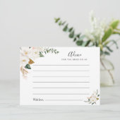 waterverf magnolia & roze florale adviezen advieskaart (Staand voorkant)