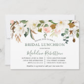 Waterverf Magnolia Rozen Sage Green Bridal Lunch Kaart (Voorkant)