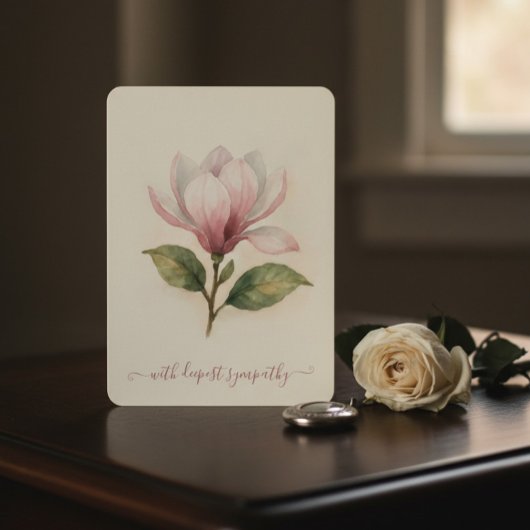 Waterverf Magnolia Sympathy Card