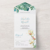 Waterverf Magnolia trouwt allemaal in één uitnodig All In One Uitnodiging (Binnen)