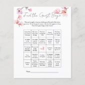 Waterverf Magnolia Vind de Gast Bruids Bingo Flyer (Voorkant)