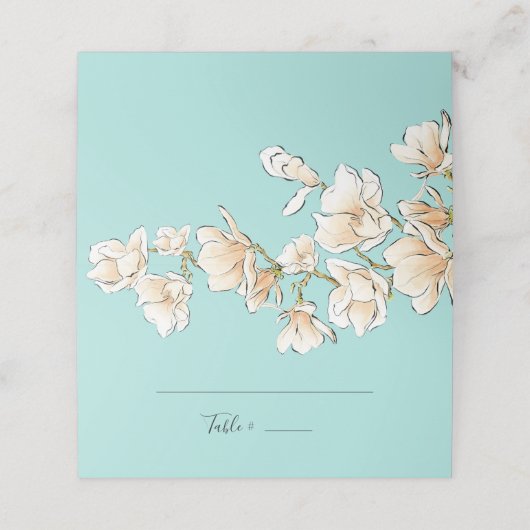 Waterverf Magnolia Vrijgezellenfeest Plaatskaartje (Buitenkant ongevouwen)