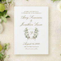Waterverf Magnolia Wedding Crest Save the Date