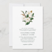 Waterverf Magnolia Wedding Invitation Kaart (Voorkant)