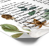 Waterverf Magnolia Wedding Seating Chart Poster (Hoek)