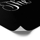 Waterverf Magnolia Wreath Black White Modern Art Poster (Hoek)