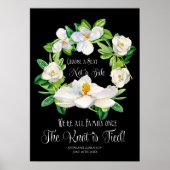 Waterverf Magnolia Wreath Black White Modern Art Poster (Voorkant)
