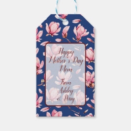 Waterverf Magnolias Cadeaulabel