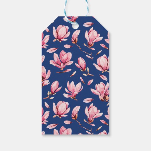 Waterverf Magnolias Cadeaulabel (Achterkant)