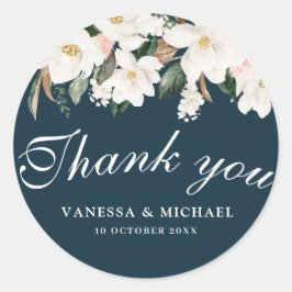Waterverf Magnolias dank u sticker