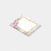 Waterverf Magnolias, Faux Marble Texture Custom Post-it® Notes (Schuin)