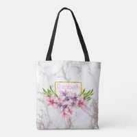 Waterverf Magnolias, Faux Marble Texture Custom