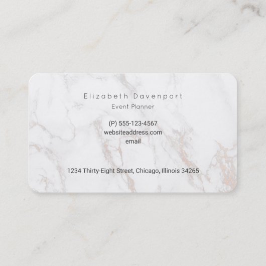 Waterverf Magnolias, Faux Marble Texture Modern Visitekaartje (Achterkant)