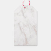 Waterverf Magnolias, Faux Marble Texture Wedding Cadeaulabel (Achterkant)