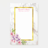 Waterverf Magnolias, Faux Marble Texture Wedding Post-it® Notes (Voorkant)