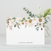 Waterverf Magnolias | Gepersonaliseerde schrijfben (Staand voorkant)