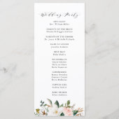 Waterverf Magnolias | Huwelijksceremonie Programmakaart (Achterkant)