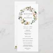 Waterverf Magnolias | Huwelijksceremonie Programmakaart (Voorkant / Achterkant)