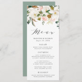 Waterverf Magnolias | Kaart van het huwelijksmenu (Voorkant / Achterkant)